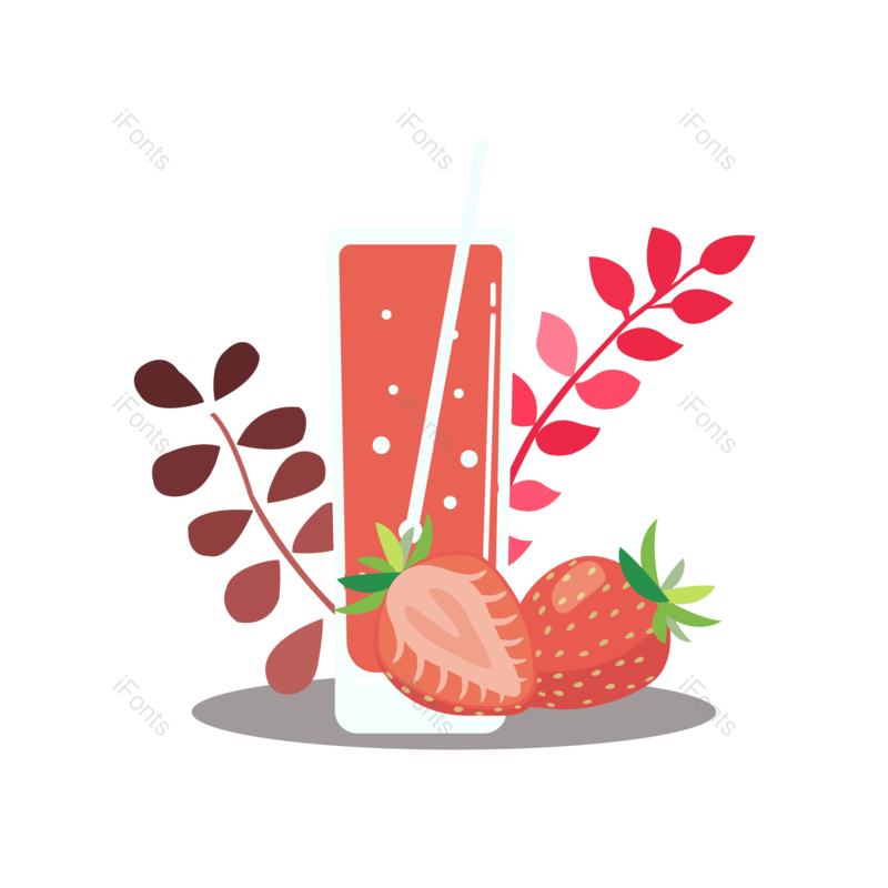 水果图片,果汁元素,红色PNG,饮料免抠素材